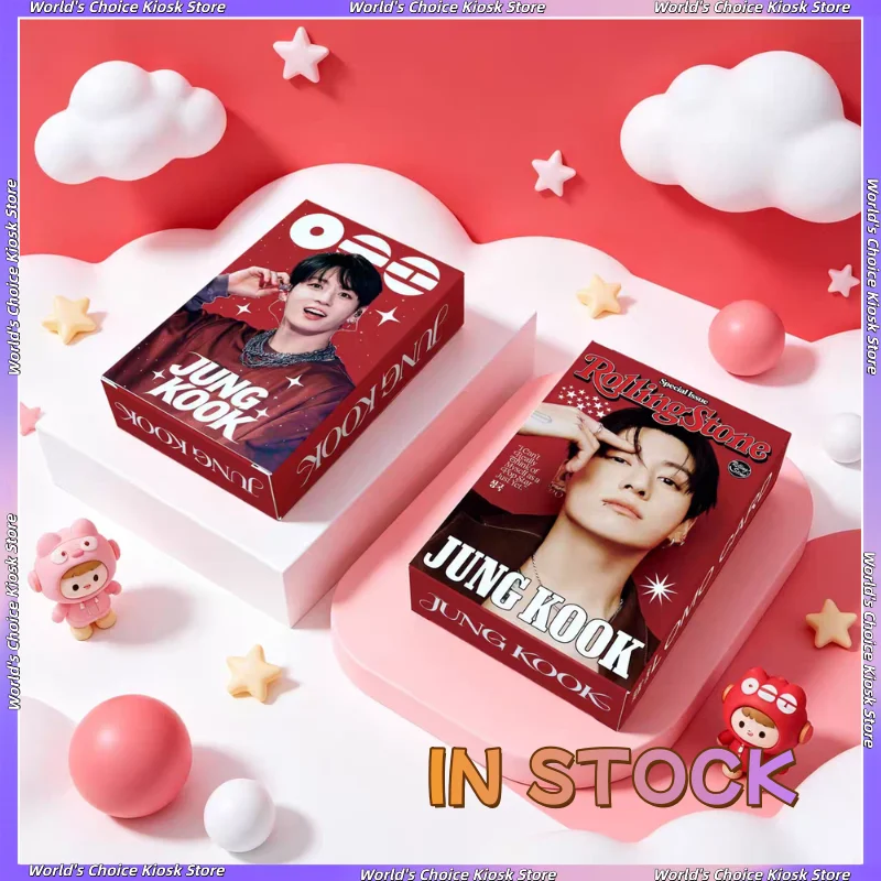 Paquete de Postales de Kpop Idol V, Fotografías HD de Doble Cara, Set de Fotografías de Jimin y Jungkook, Tarjetas Fotográficas de Ídolos, Caja de Regalo para Coleccionistas de Fans