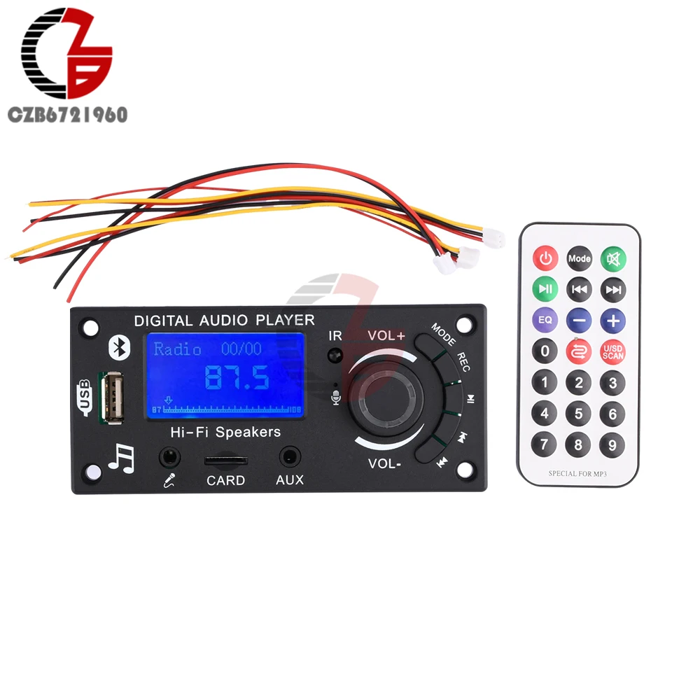 Bluetooth 5.0 MP3/WMA/WAV/APE/FLAC Decoding Board Bluetooth Module Car Audio Motherboard With FM Radio USB Music Player DC 12V