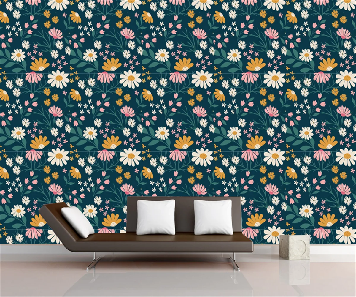 

Customize any floral mural vintage style with seamless floral patterns bedroom living room background wall decoration wallpaper