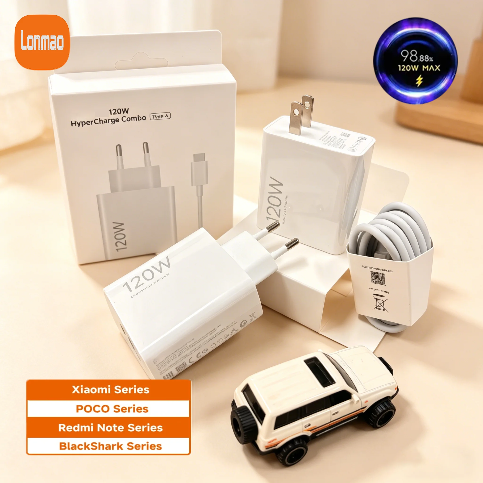 Adaptateur de charge rapide Turbo original Xiaomi 120W pour Redmi 12C Note 11-14 Plus Mi 15/14/13/11T POCO M5 F6/F7/X7 Pro