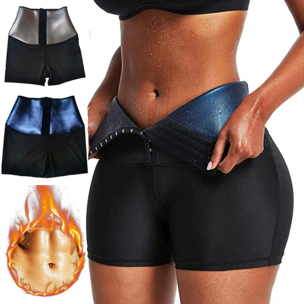 Women Sauna Sweat Shorts High Waisted Sauna Leggings Waist Trainer Tummy Control Shapewear Panties Workout Sport Short Pants