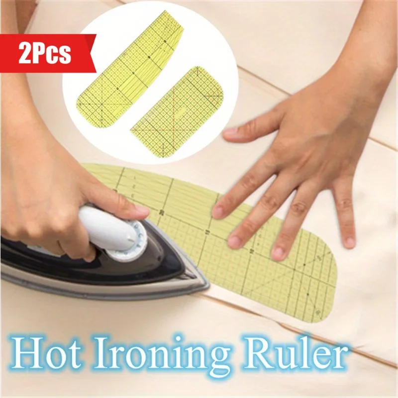 2pcs Hot Ironing Ruler Set for Sewing, Patchwork Measuring Tailoring-Heat Resistant Craft DIY Tools for Quilting&Fabric Pressing