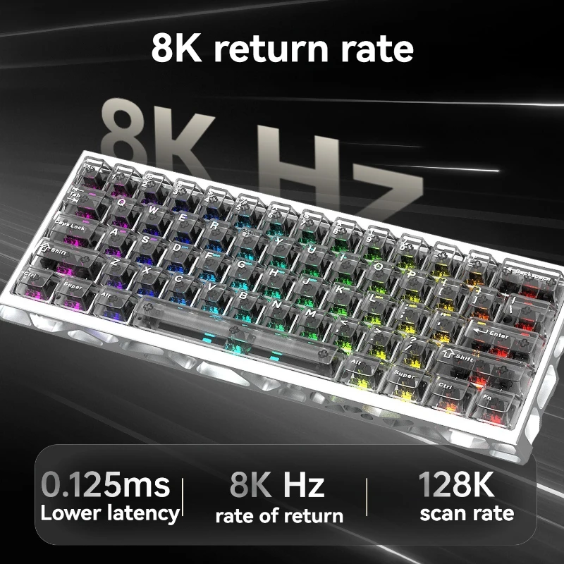 

G61-MAG HE Hollow Magnetic Switch Keyboard Customized Wired Single-mode RGB Hot Swap 8K Return Rate E-Sports Gaming Keyboard