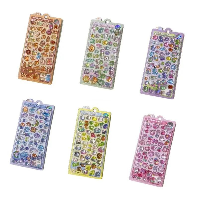 Clear Cartoon 3D Animal Sticker Clear Scrapbooking Sticker for Journal Laptops Phone Case Water Bottle Embellishments Dropship