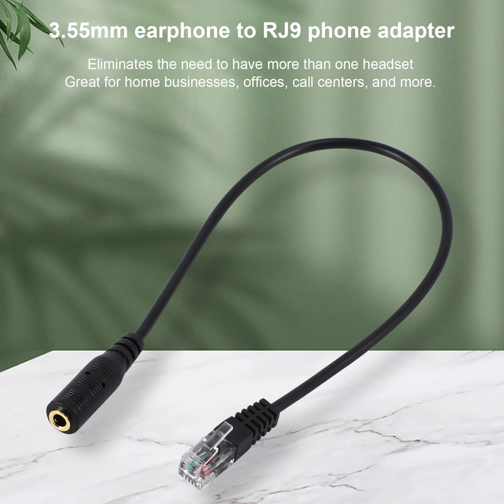 HOT 3.5mm Plug Jack to RJ9 for iPhone Headset to for Cisco Office Phone Adapter Cable