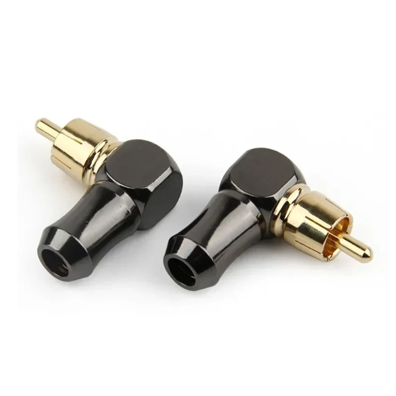 RCA Connector Male L Type 90 Degree Right Angle Elbow RCA Plug Speaker Terminal Audio Conector For Soldering Video Cable