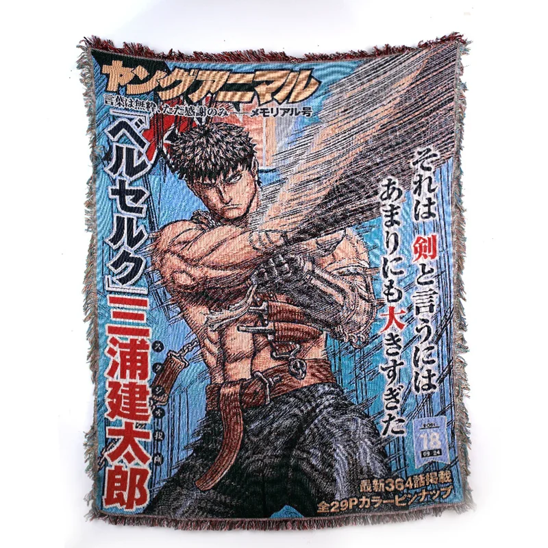 Anime Cotton Handmade Woven Blanket Rug Throw Tapestry Home Decoration Kids Girl Boy Customized Birthday Gift New Year 130x160cm view 3