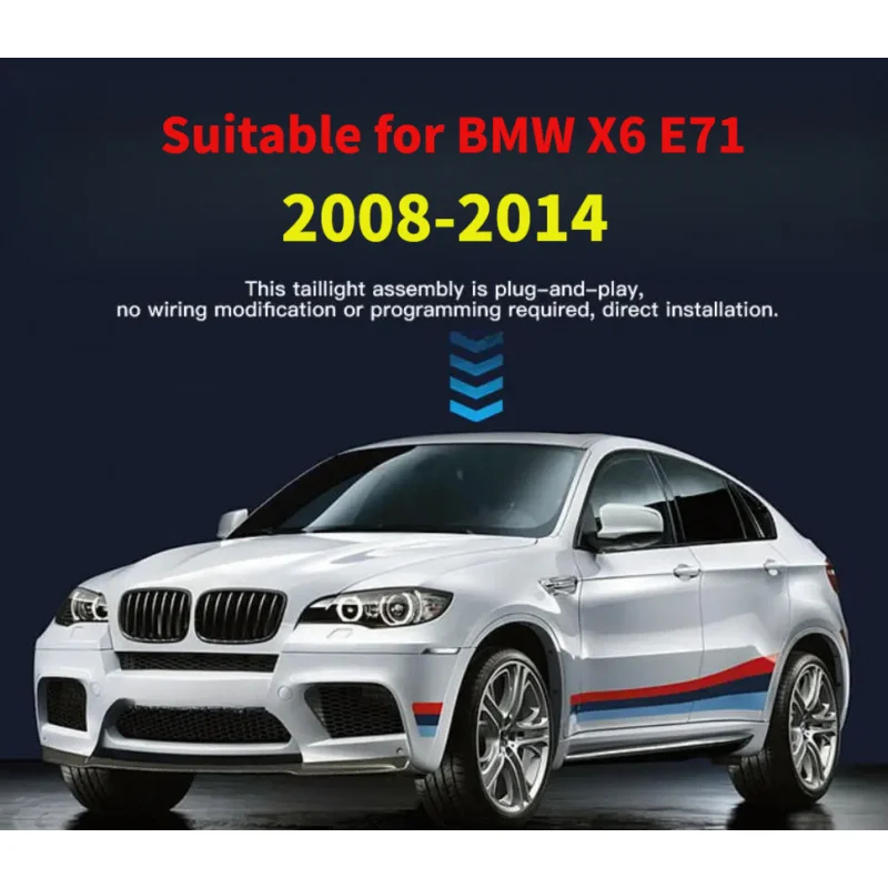 For BMW X6 E71 Rearlight 2008-2014 LED Taillight Modified To G06 Model Assembly With Flowing Light Steering Brake Light