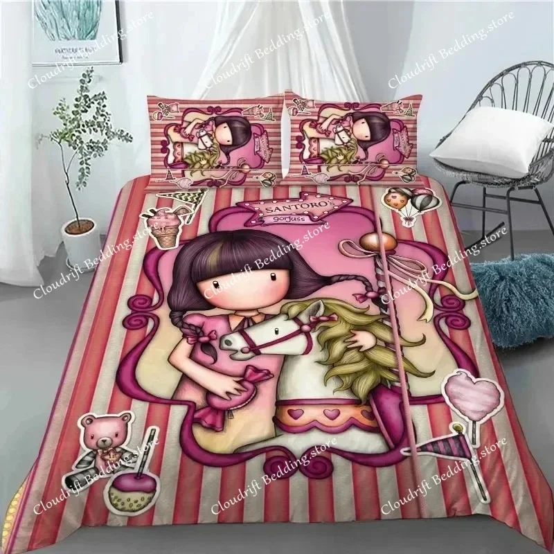 Santoro Gorjuss Duvet Cover Set Full Queen King Size Anime Beautiful Girl Bedding Set 3D Print Santoro Gorjuss Girls Duvet Cover