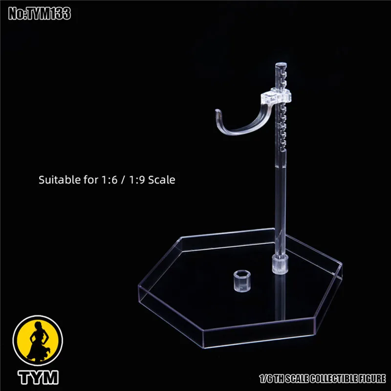 TYM133 1/6 1/12  Acrylic Hexagon Transparent Action Figure Base Display Stands Bracket Holder For Support 4