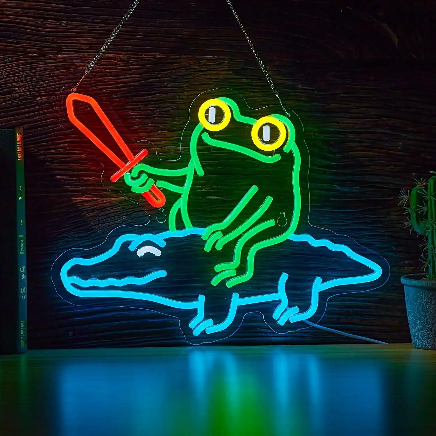 frog-knight-neon-sign-usb-dimmable-led-lights-for-cartoon-fantasy-themed-man-cave-bedroom-bar-birthday-party-wall-decor-gift
