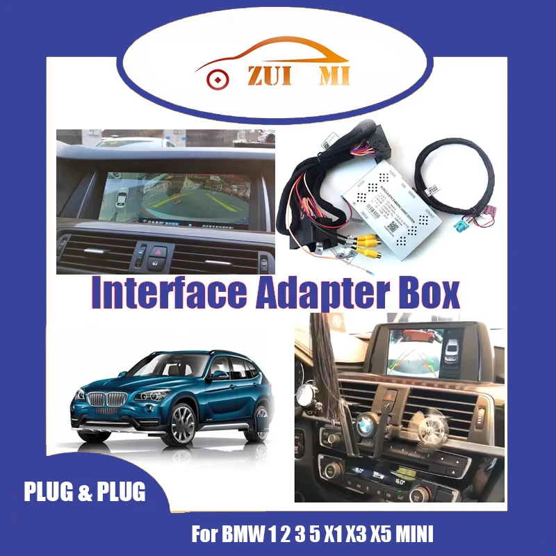 

Car Interface Adapter Box For BMW 1 2 3 5 X1 X3 X5 MINI Reverse Track Box 360 Degree Panoramic Box Reverse Camera Decoder