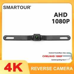 SMARTOUR 4K 1080P Waterproof 180 degrees AHD CCD CVBS NTSC Car RearView Reverse Backup Camera License Plate Night Vision