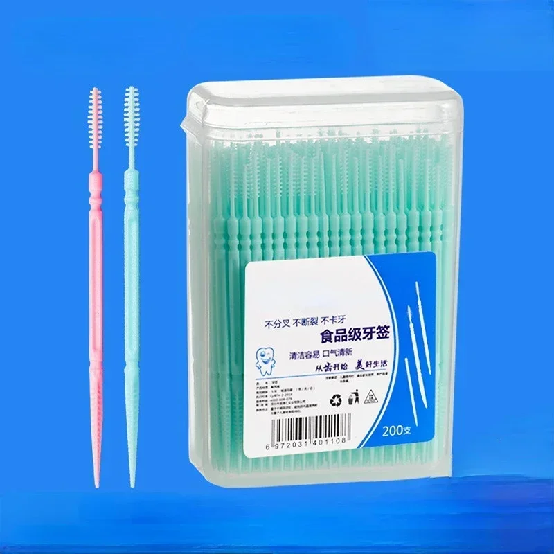 

Interdental Silicone Brushes 200 Units Dental Toothpicks Brush Between Teeth Silicone Toothpicks With Thread Oral Cleaning Tools