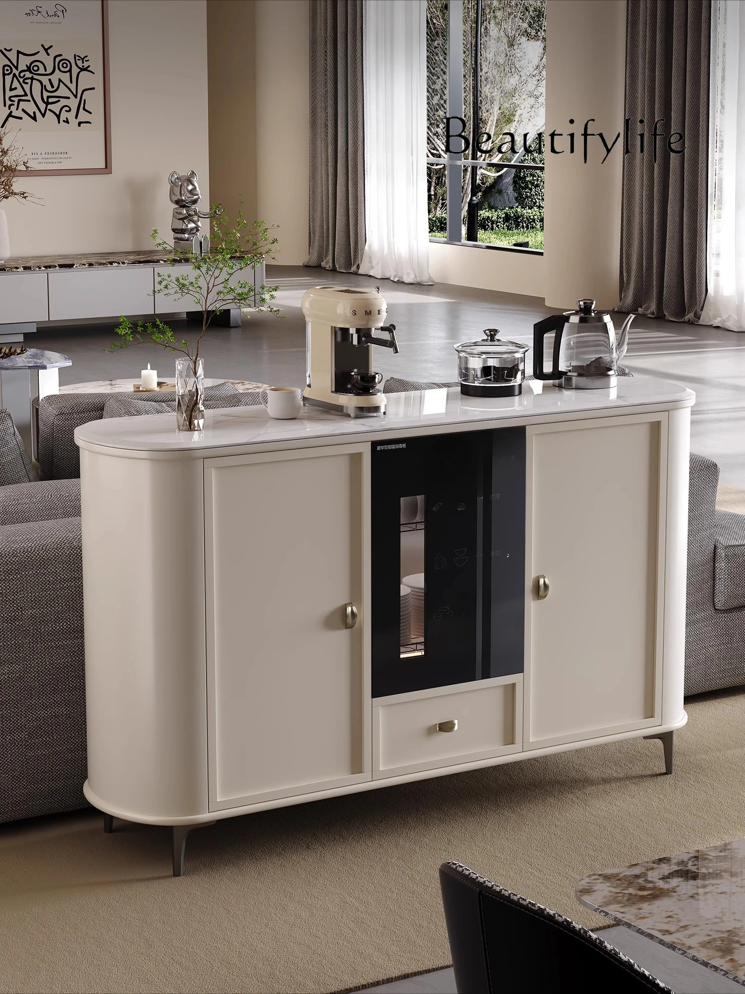 Tea bar machine home new drying intelligent integrated cabinet water bar table solid wood wall side cabinet