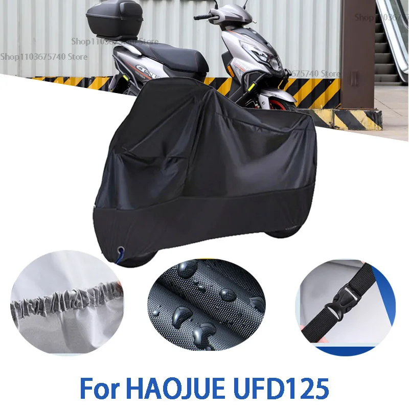 

Motorcycle Full Covers For HAOJUE UFD125 Car Outdoors Sun Protection Dust No Ear Thickened Oxford Clothcover Accessories