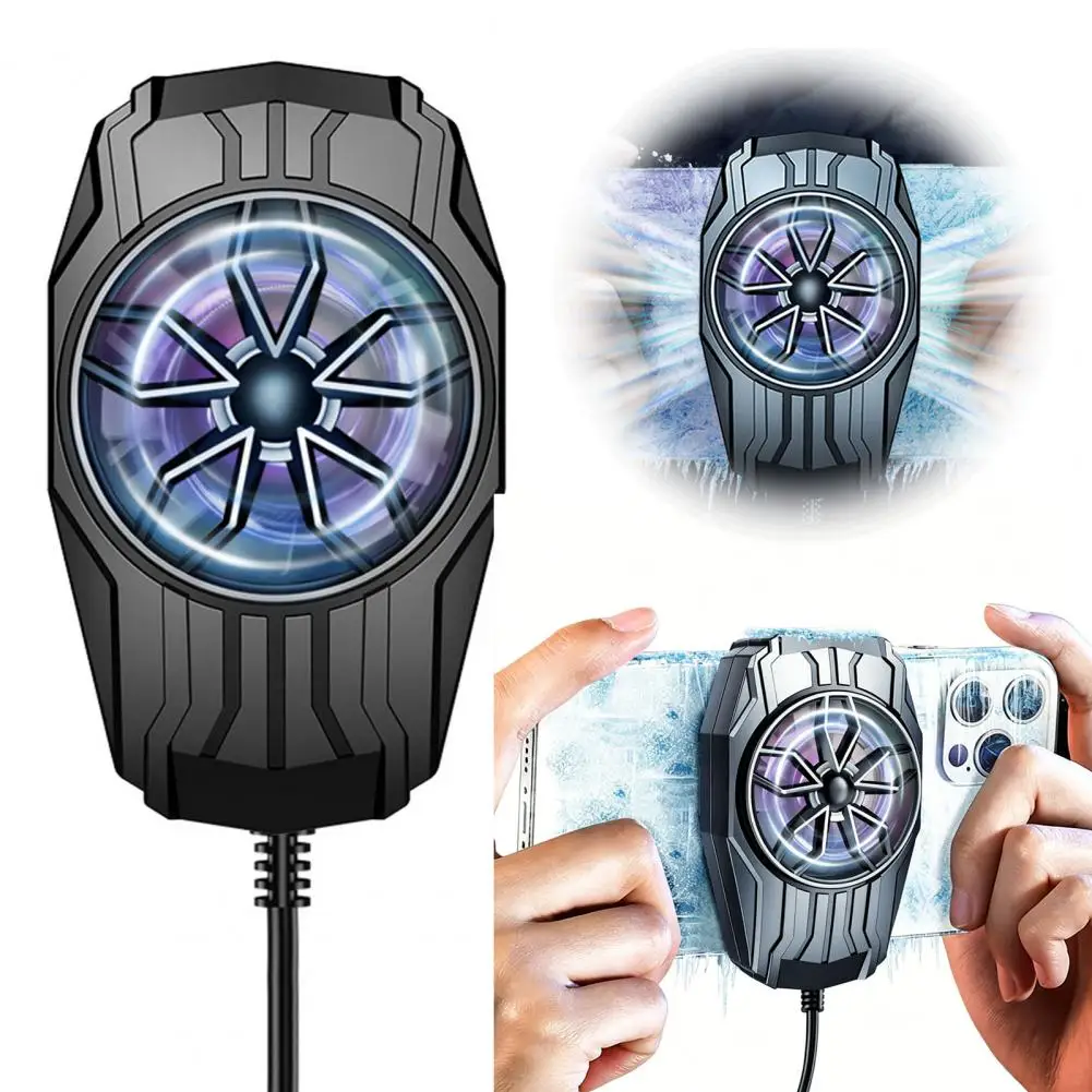 Phone Cooler for Gaming Fast Cooling Cell Phone Fan with Low Noise Portable Mobile Phone Radiator for Iphone And for Android