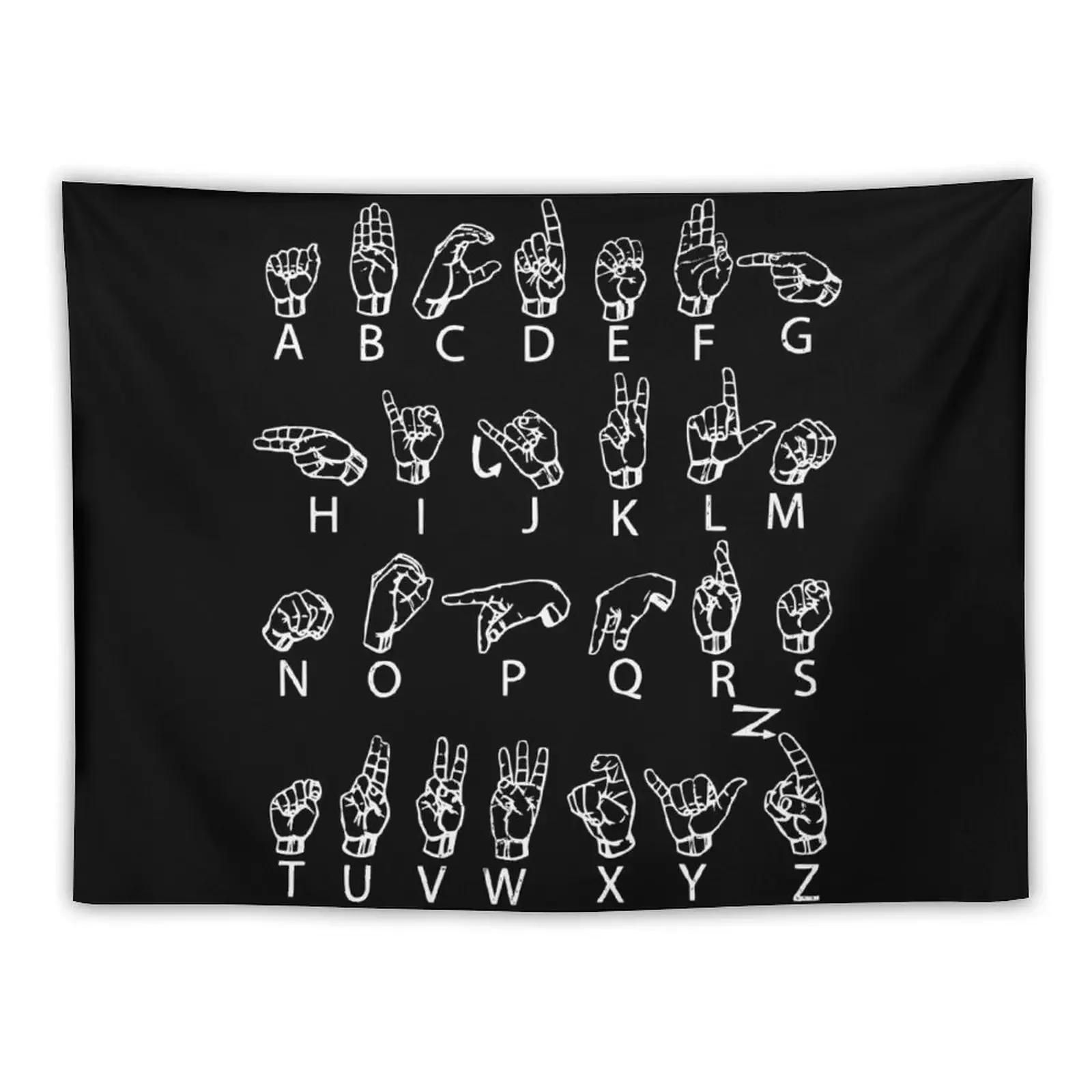 ASL American Sign Language Tapestry Room Decorator Japanese Room Decor Room Decor Cute Wall Mural Tapestry