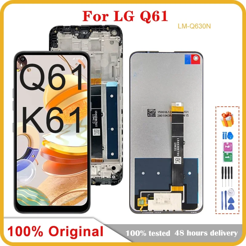 

6.53" Original For LG K61 Q61 LCD Display Touch Screen Replacement For LG Q61 LMQ630EAW LM-Q630EAW LM-Q630 LCD With Frame