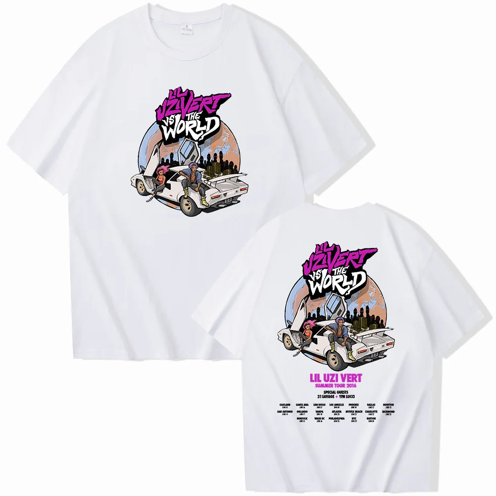 Lil Uzi Vert Tour T-Shirts Unisex Harajuku O-Neck Short Sleeve Shirts Commemorative Shirt