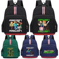 2025 Trendy School Bags for Boys Girls Minecraft Design Cute Gaming Zipper Bookbag Gift for Gamers Waterproof Primary Backpack