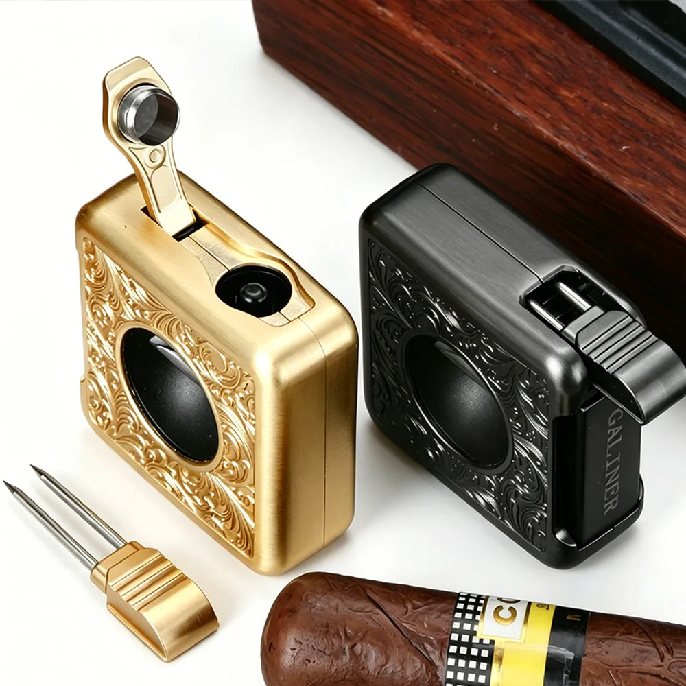 

GALINER V Cigar Cutter Sharp Blade Nub Holder Cigar Picker Metal Portable Drill Hole Cigar Puncher Cutter