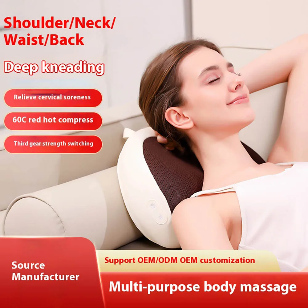 

Hot Compress Cervical Massage bed Pillow Electric Waist Neck Shoulder Relaxation Deep Tissue Kneading Tool Belly Legs Massager