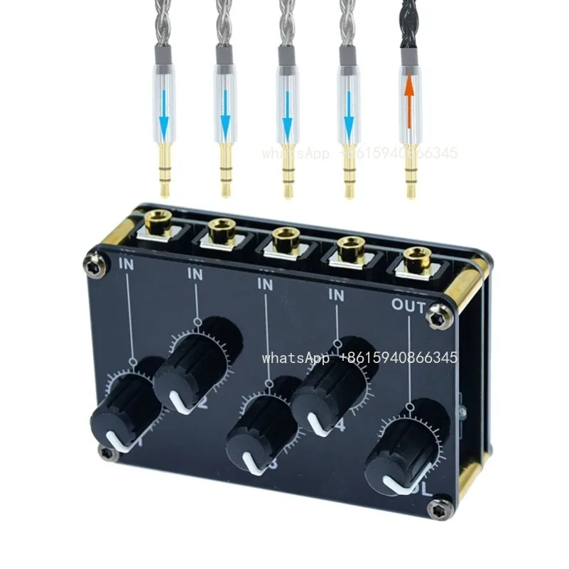 Live accompaniment stereo dual channel audio input four in one out headphone amplification music mixing mixer