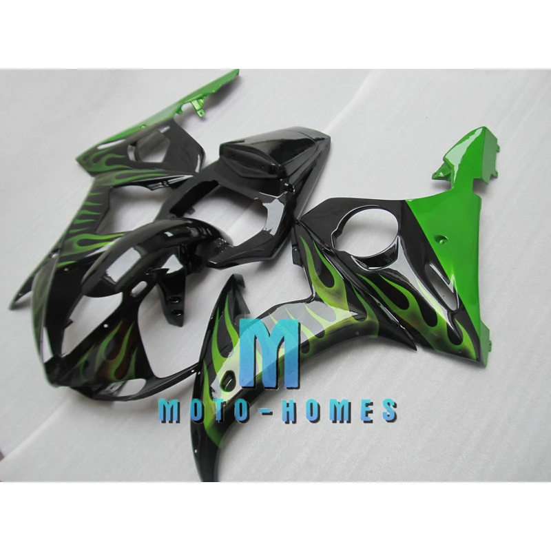 Prime Chinese Motorcycle Fairing Kits for YAMAHA YZF R6 03 04 05 Injection ZXMT Fairings Set YZFR6 2003 2004 2005 Green Flames