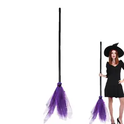1Pcs Halloween Party Witch Broom Kids Plastic Cosplay Flying BroomstickProps For Masquerade Halloween Cosplay