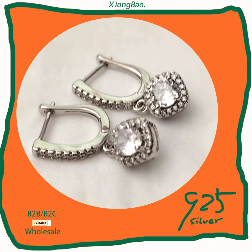

Drop Earrings For Women Trendy Fashion Design S925 Stamp sterling Silver Luxury Crystal Dangle Jewelry Girl Gift 2026 New