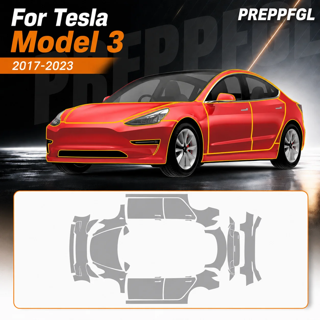 For Tesla Model 3 2017-2023 8.5Mil TPU Pre-cut PPF Bumper Paint Protective Film Custom Anti Scratch Self-Healing Transparent