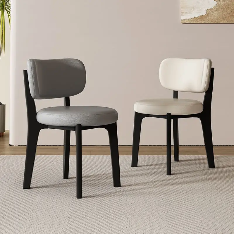 Nordic modern simple home solid wood chair Italian light luxury designer back chair Small apartment