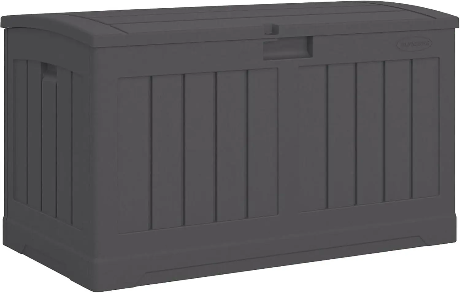 50 Gallon Medium Capacity All Weather Construction Resin Outdoor Storage Deck Box with Arched Lid for Patio, Garden, or Pool, Pe