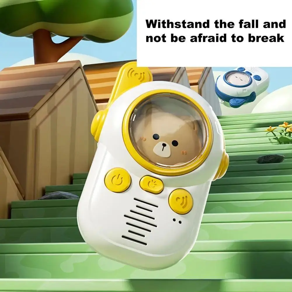 2 pçs alcance estendido crianças rádio brinquedo aperto confortável som claro crianças walkie talkies clipe traseiro 300m crianças telefone brinquedo aventuras