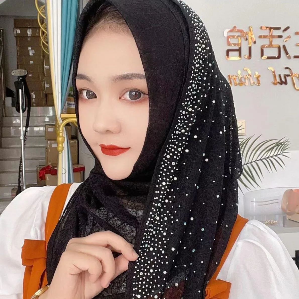 Ramadan muçulmano verão longo shayla casual hijab instantâneo