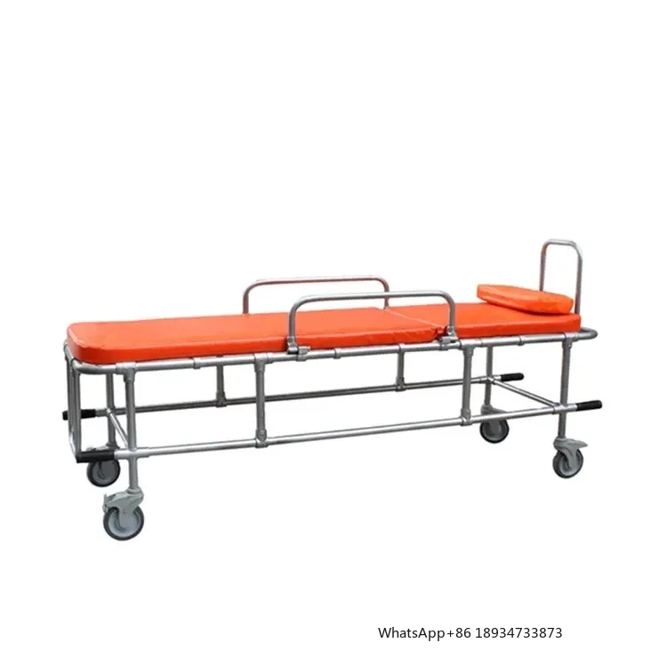 Hospital Ambulance Stretcher Bed Trolley Compatible Medical Furniture Non-magnetic Stretcher Bed For MRI Room