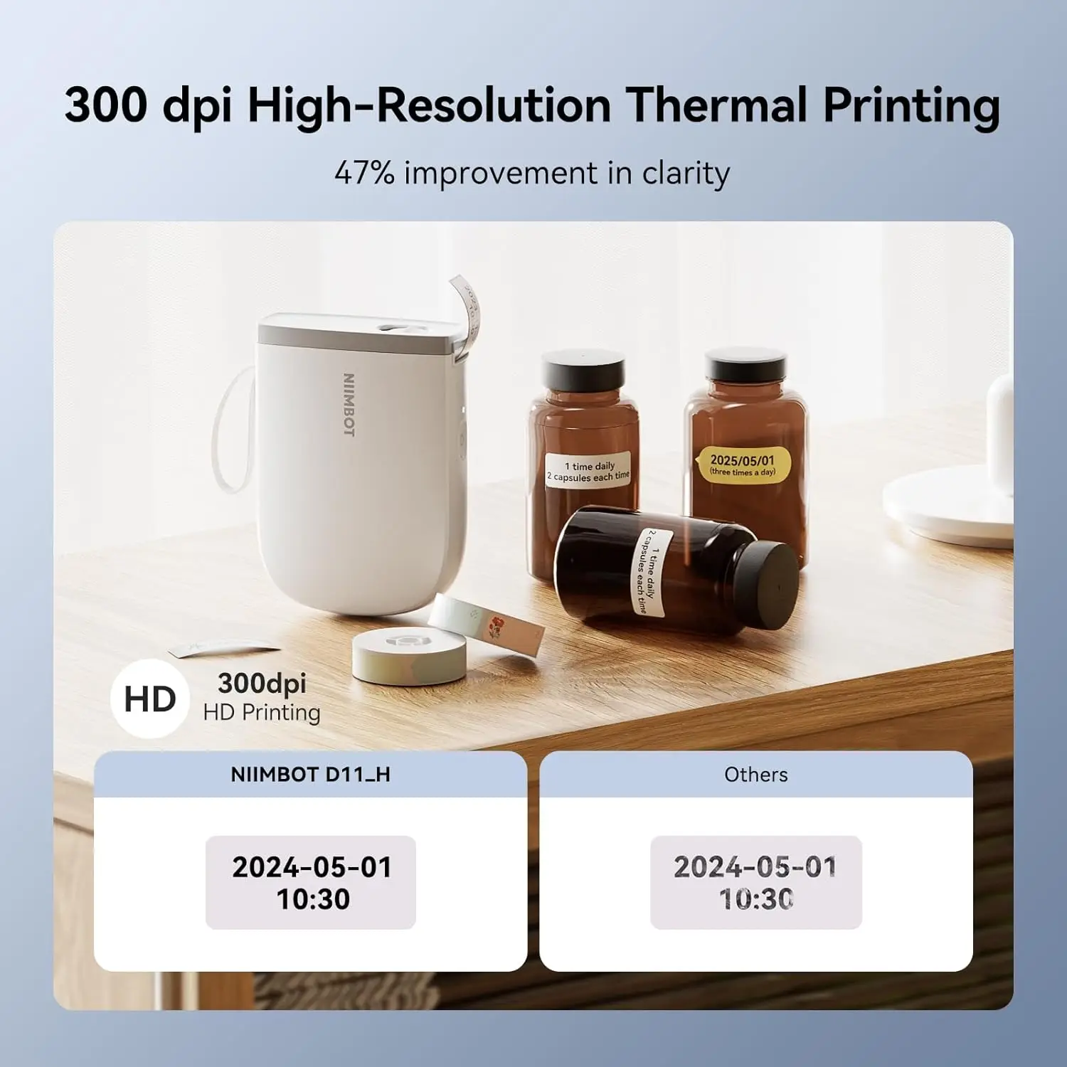 2024 Niimbot D11H Label Thermal Printer Portable Mini Pocket Maker Name Price Self-adhesive Sticker Paper roll for Phone Machine