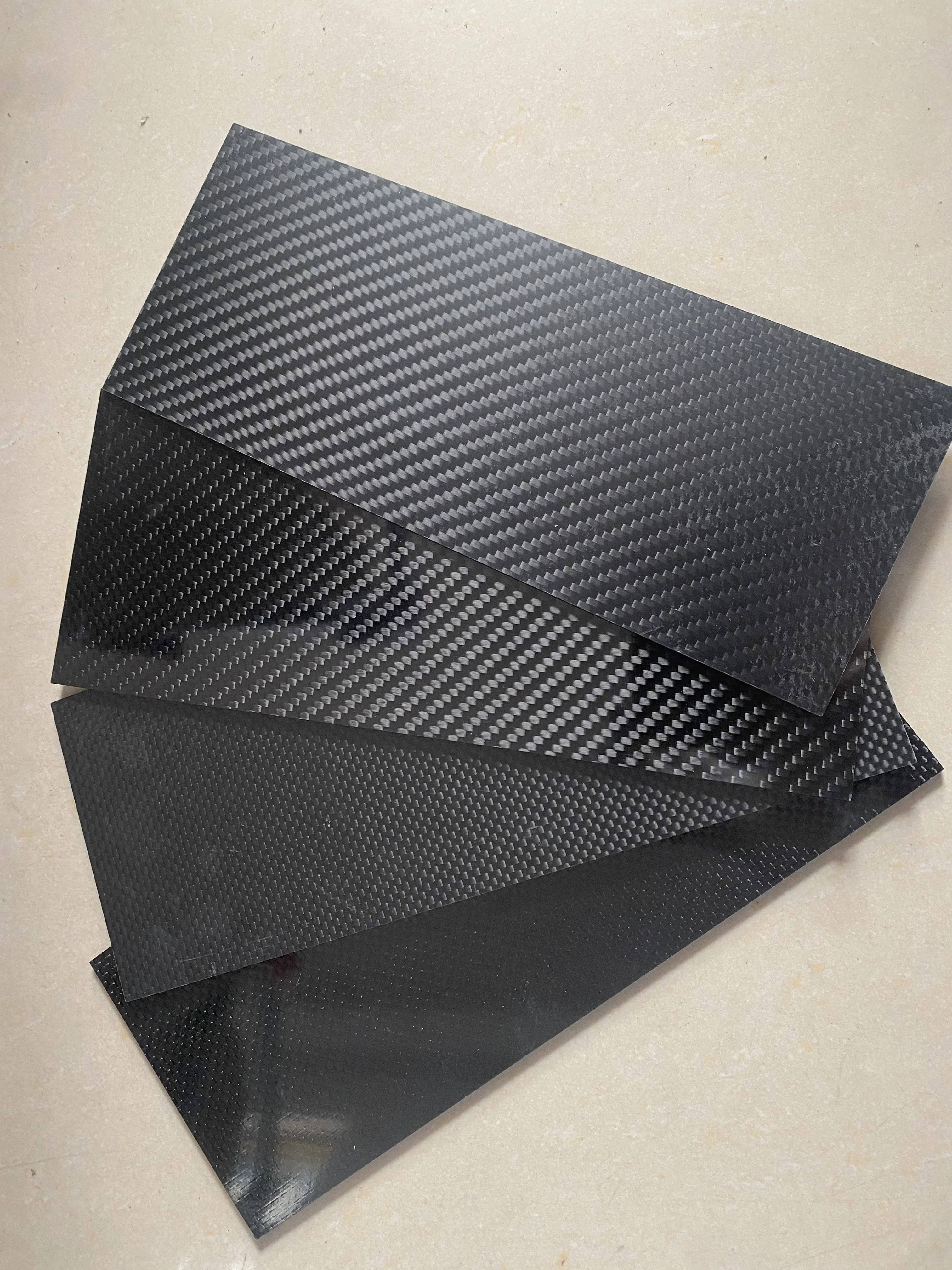 1pcs 100mmx250mm 3K High Hardness Carbon Fiber Sheets 100% Pure Carbon Panel Board 0.5mm-5mm Thickness Carbon Fiber Model Materi