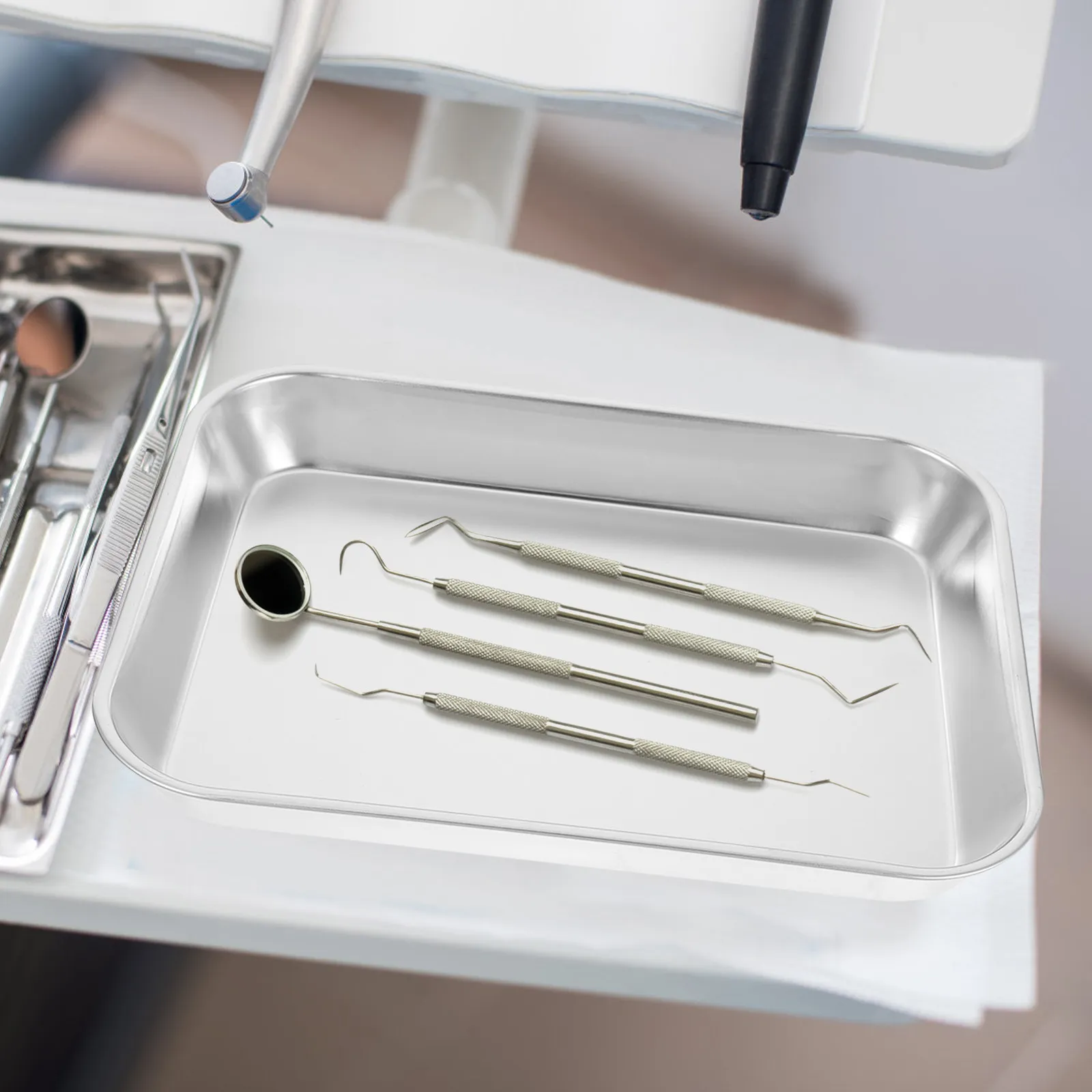 Stainless Steel Surgical Tray Square Instrument Plate Dressing Change Injection Surgical Storage Tray
