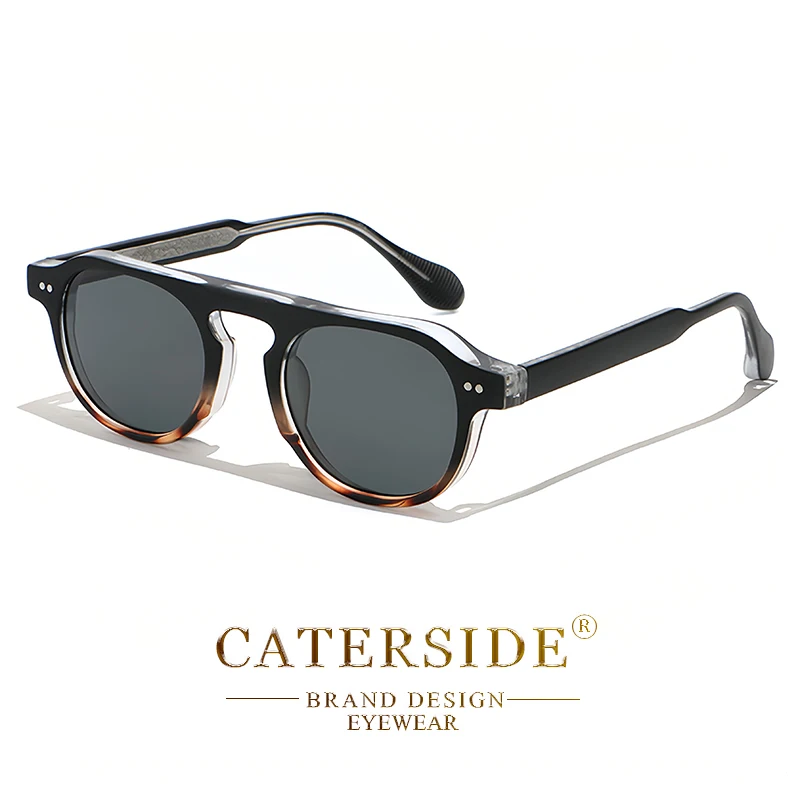 CATERSIDE Vintage Runde Sonnenbrille für Herren, Punk-Stil mit Einsatzbügeln, Sonnenbrille für Damen, Reisen, Party, Shopping, modische Brillen – Detail 14