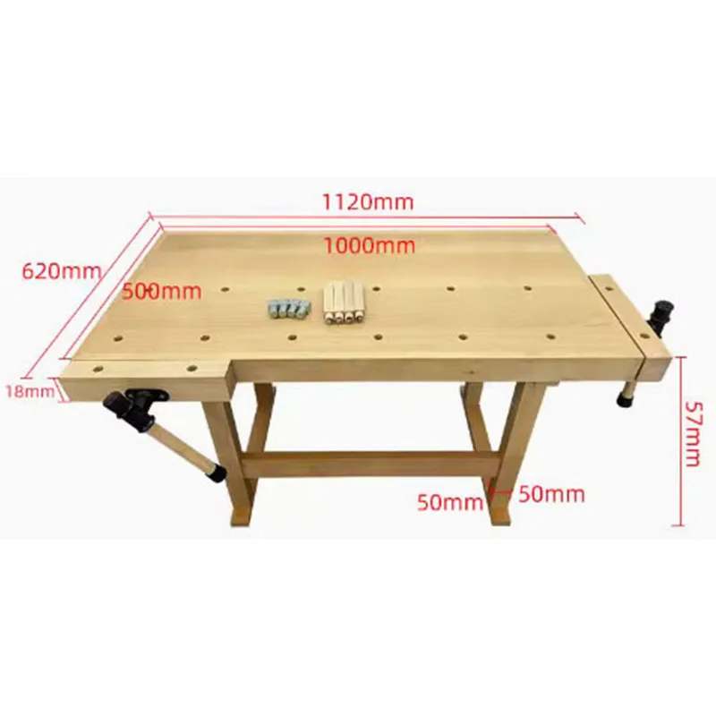 خشب الزان للأطفال الكبار النجارة الجدول منضدة طاولة خشبية صلبة متعددة الوظائف عملية الجدول خشب متين لتقوم بها بنفسك منضدة العمل