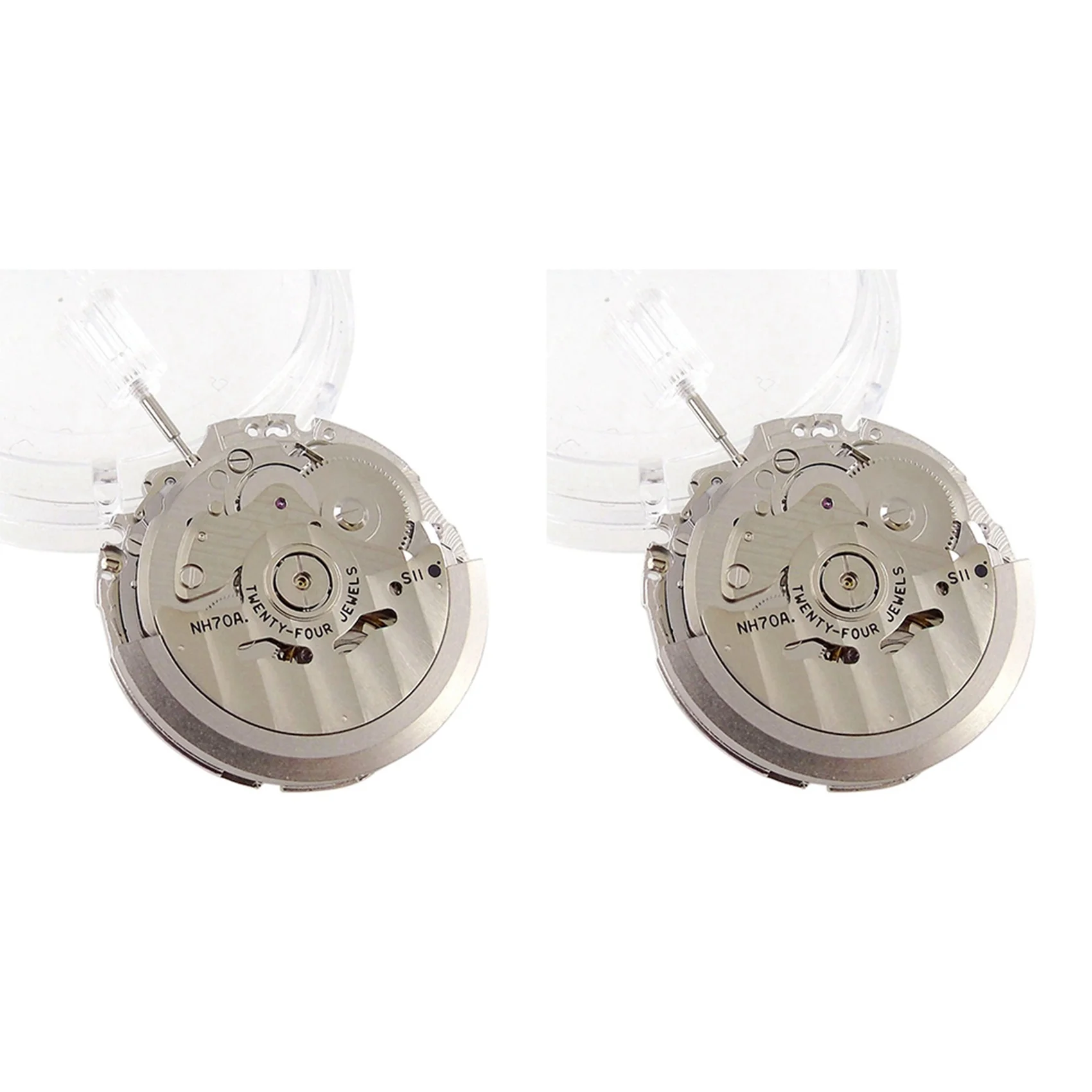 2 Set Japan NH70/NH70A Hollow Automatic Watch Movement 21600 BPH 24 Jewels High Accuracy Fit For Mechanical Watches