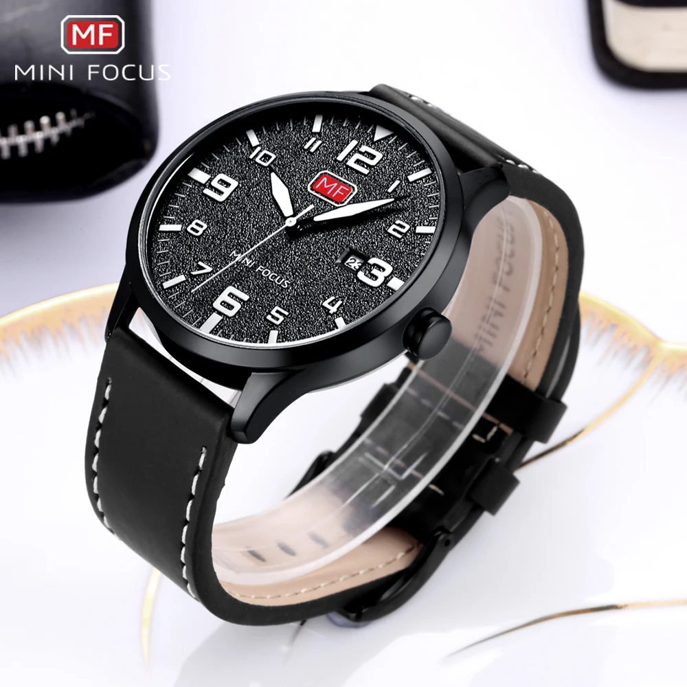 

Top Fashion High Quality Men Watch Waterproof Luminous Date Week Watch For Man Leather Military Men's Quartz Wristwatch