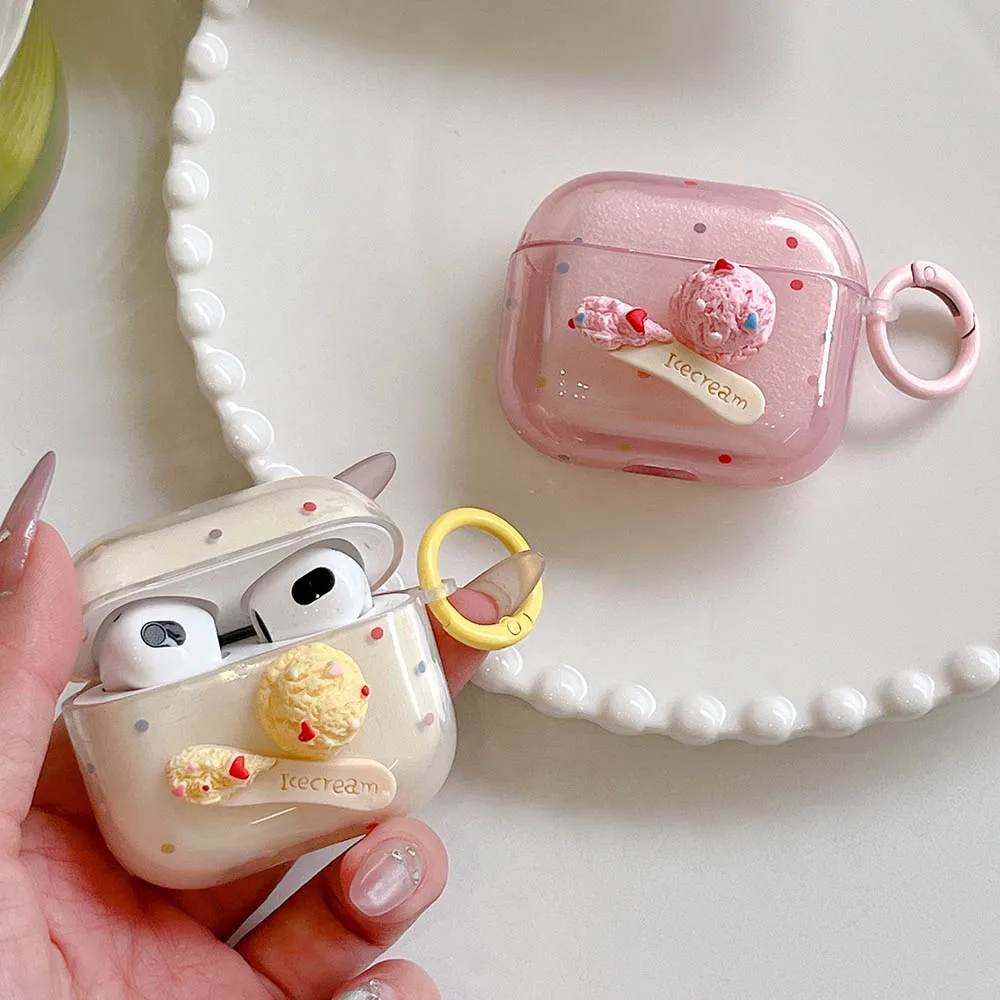 

Красочный прозрачный защитный чехол для AirPods 4 3 2 1 Pro Pro2, чехол для наушников, милая коробка для наушников с крючком, подарок