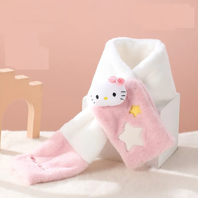 Anime Cartoon Sanrio Hello Kitty My Melody Kuromi Sjaal Y2K Herfst Winter Nieuwe Warme en Veelzijdige Dames Verdikte Sjaal Geschenken