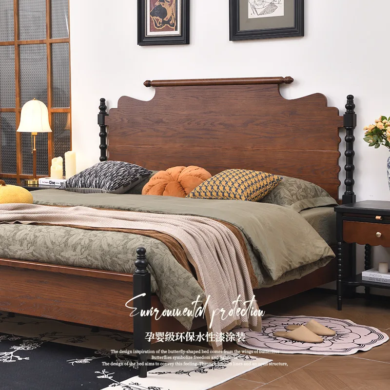 

Solid wood bed 1.8 meters master bedroom double bed simple master bedroom wedding bed