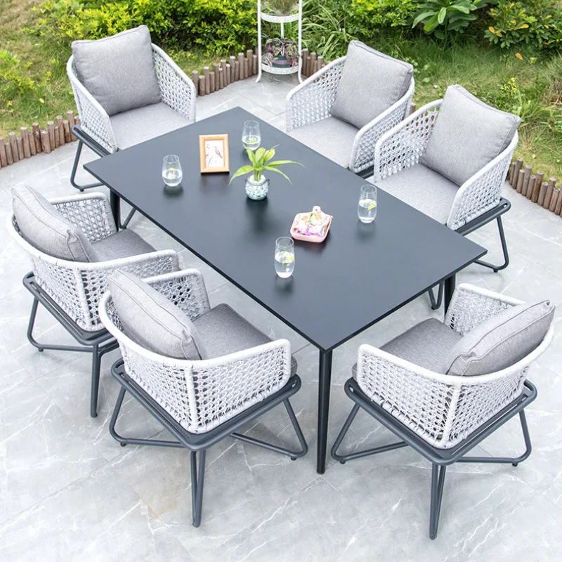 

Internet celebrity rope table and chairs, courtyard outdoor balcony garden table