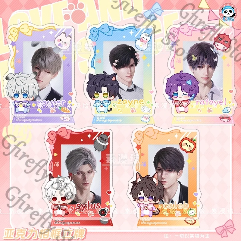 

Anime Love and Deepspace Xavier Sylus Caleb Rafayel Zayne Acrylic Photo Frame Standing Sign Desktop Ornament Manga Merchandise