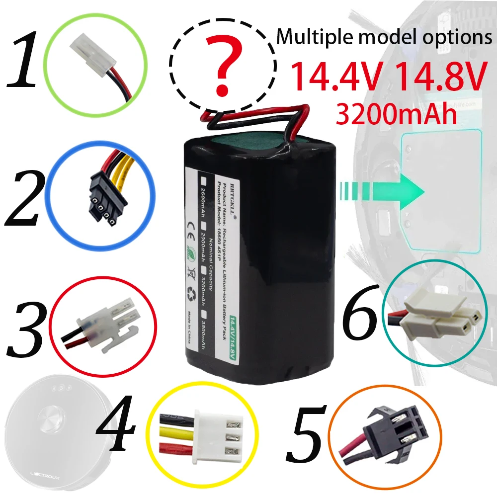 14.8V 3200mAh akumulator do zamiatania Robot Xiaomi,iLife,Ecovacs,iBoto ,Chuwi,Polaris,Kitfort,Genio,Liectroux,Conga